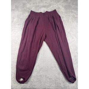 Jacque & Koko Women's Elastic Waist Pants BurgandySize 22/24 Double Leg Open